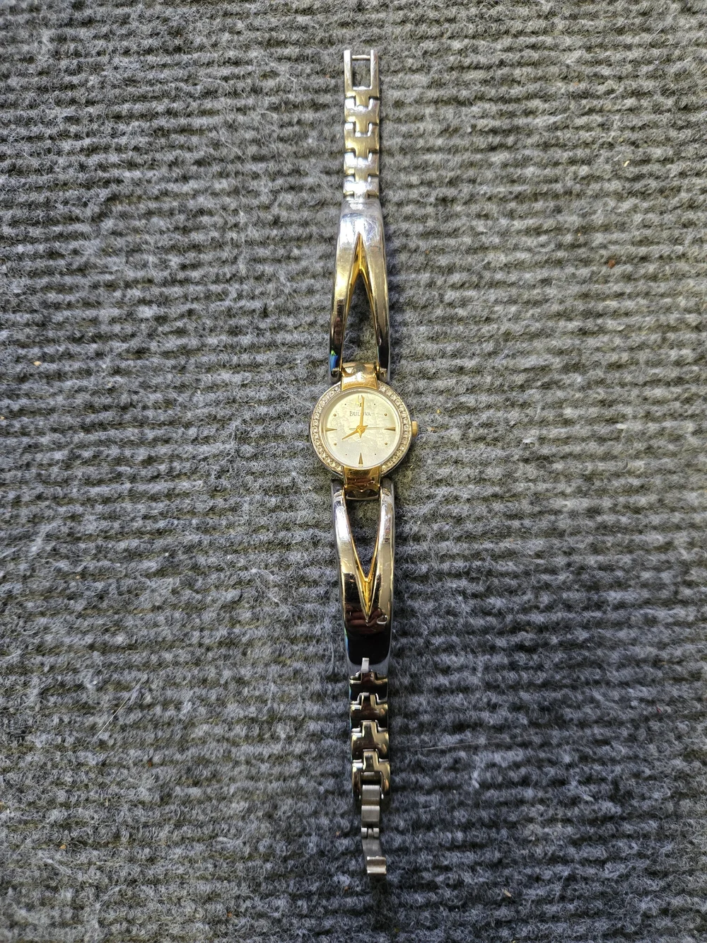 Bulova Women's Two-Tone Crystal Accent Bangle Watch - Gold & Silver